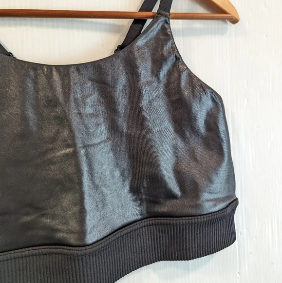 CACIQUE women's black faux leather bralette size 18/20 - Picture 3 of 7